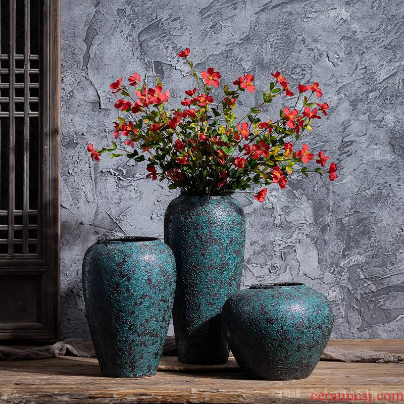 New Chinese style restoring ancient ways jingdezhen ceramics POTS coarse pottery dried flower water raise floret bottle arranging flowers sitting room place flowerpot