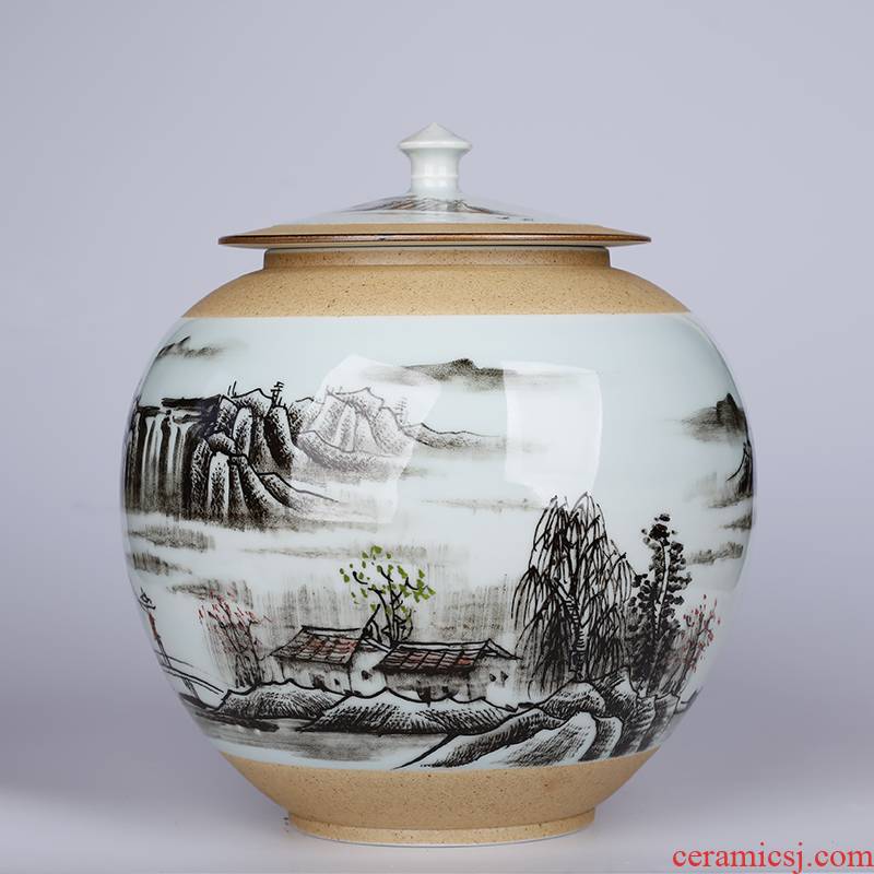 Creative hand - made big yards caddy fixings seal pot sitting room adornment is placed a kilo ceramic tea storage tank moistureproof