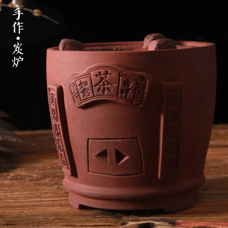 Olive wood stoves red mud tea stove wind furnace carbon furnace small fire boil tea thick clay POTS zen tea kettle hand