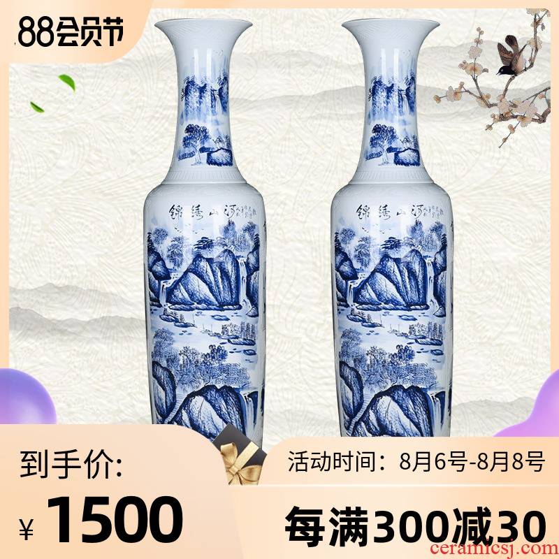 Jingdezhen ceramics has a long history in the landing big hand blue and white porcelain vase splendid sunvo sitting room the opened