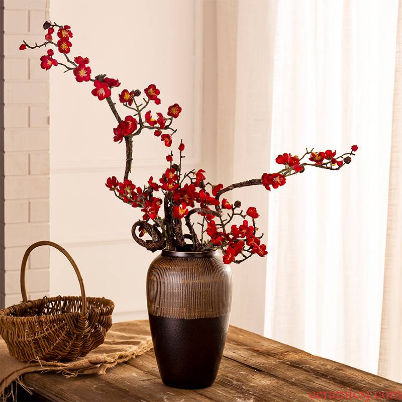 American ceramic vase restoring ancient ways furnishing articles simulation flower arranging creative contracted household living room TV cabinet craft porcelain