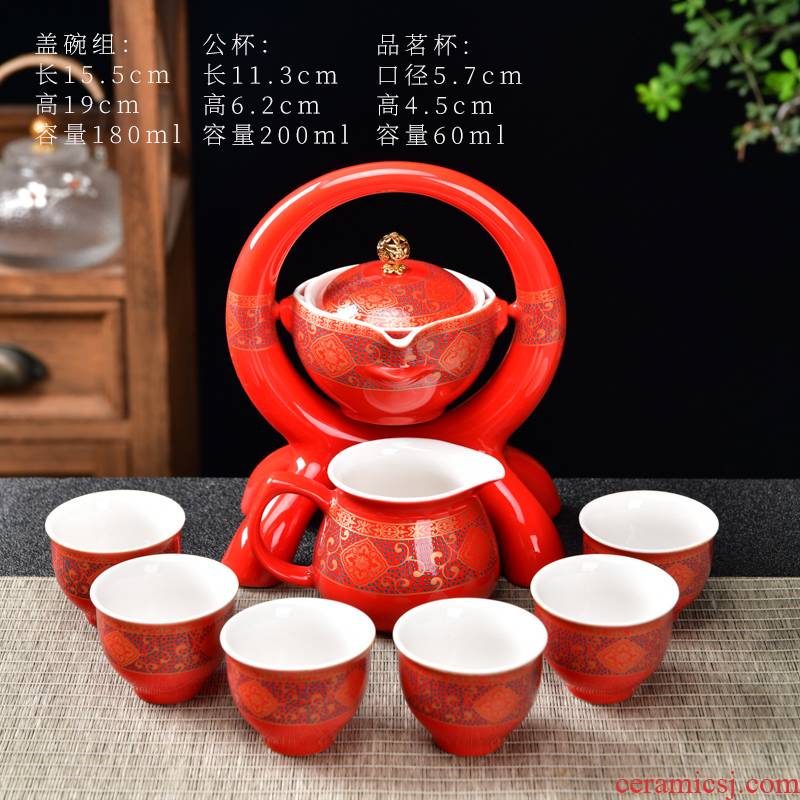 Violet arenaceous kung fu mercifully creative lazy automatic tea hot tureen chai up turn blue of a complete set of Chinese tea