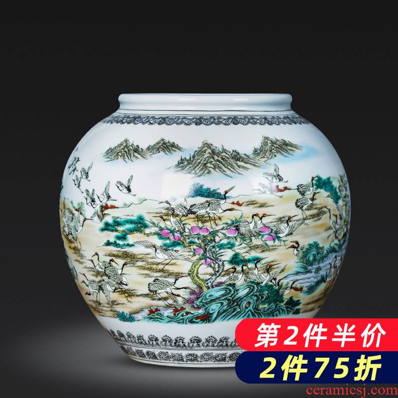 Jingdezhen porcelain ceramic the ancient philosophers figure vase large storage tank sitting room of Chinese style household adornment kitchen furnishing articles