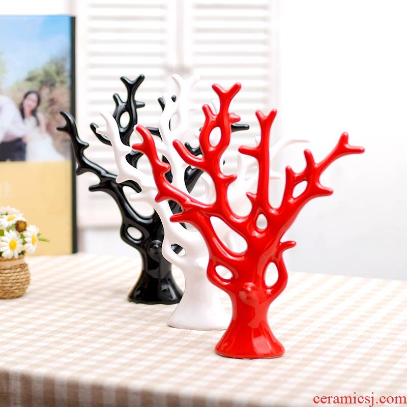 011 jingdezhen ceramic modern household adornment handicraft furnishing articles creative love rich tree