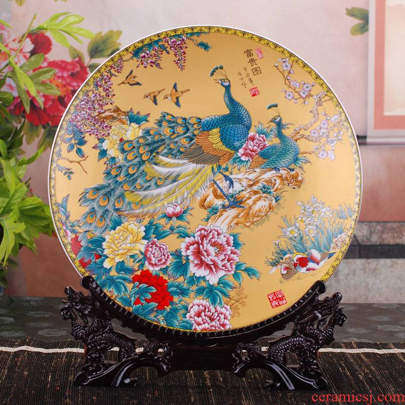 361 large size 40 cm hang dish decorative plate of jingdezhen ceramic handicraft furnishing articles home decoration