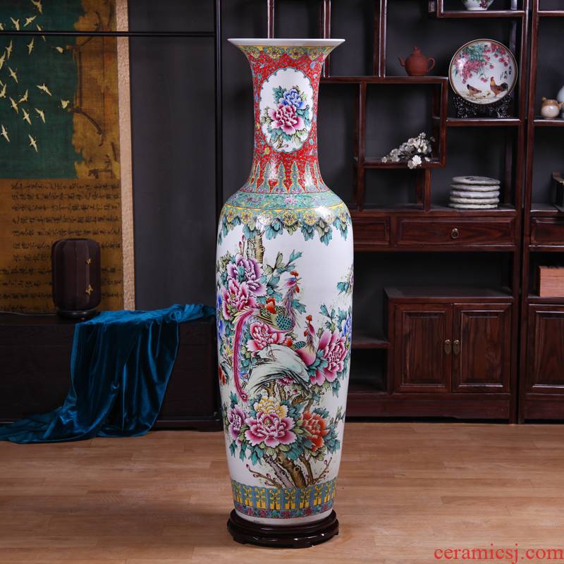Jingdezhen ceramics to heavy ground vase archaize pastel hand - made sitting room hotel opening gifts flower arranging furnishing articles