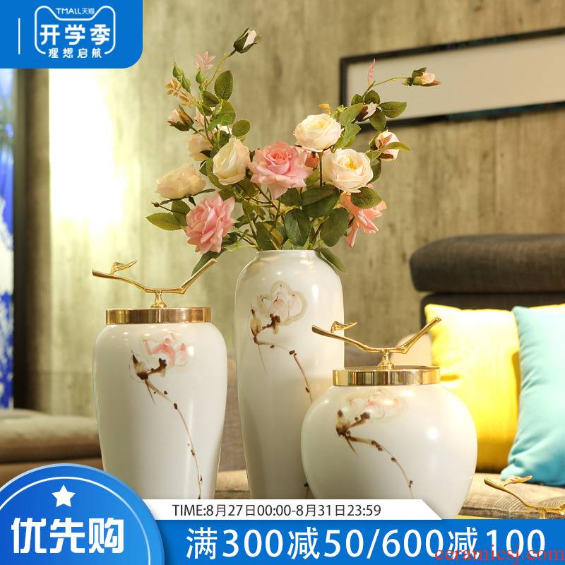 Modern European ceramic vase furnishing articles creative contracted sitting room flower arranging, TV ark, porch home decoration