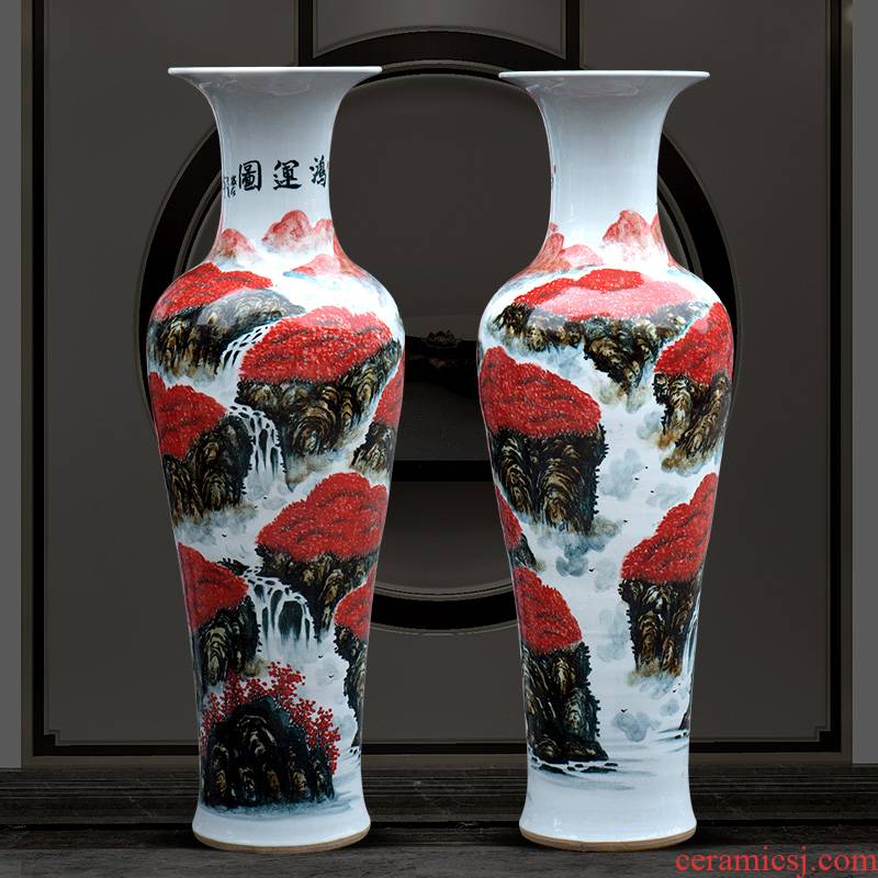 Jingdezhen ceramics hand - made luck, 1 meter of large vases, housewarming sitting room adornment new home furnishing articles