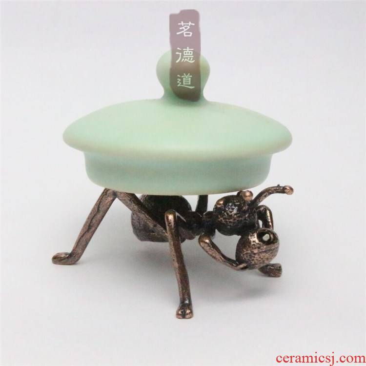 Ants copper iron pot cover rear casting plates cover are it cover holder frame kung fu tea tea accessories sweet furnishing articles
