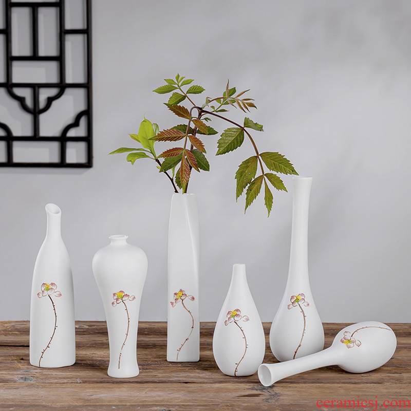 Japanese mini ceramic vase vase floral outraged tea zen Chinese copper grass home furnishing articles porcelain ornaments