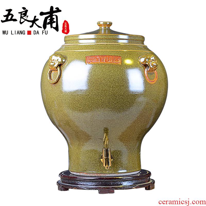 Jingdezhen ceramic jars at the end of the water bucket cylinder barrel 30 jins 50 kg 100 catties 200 jins with leader