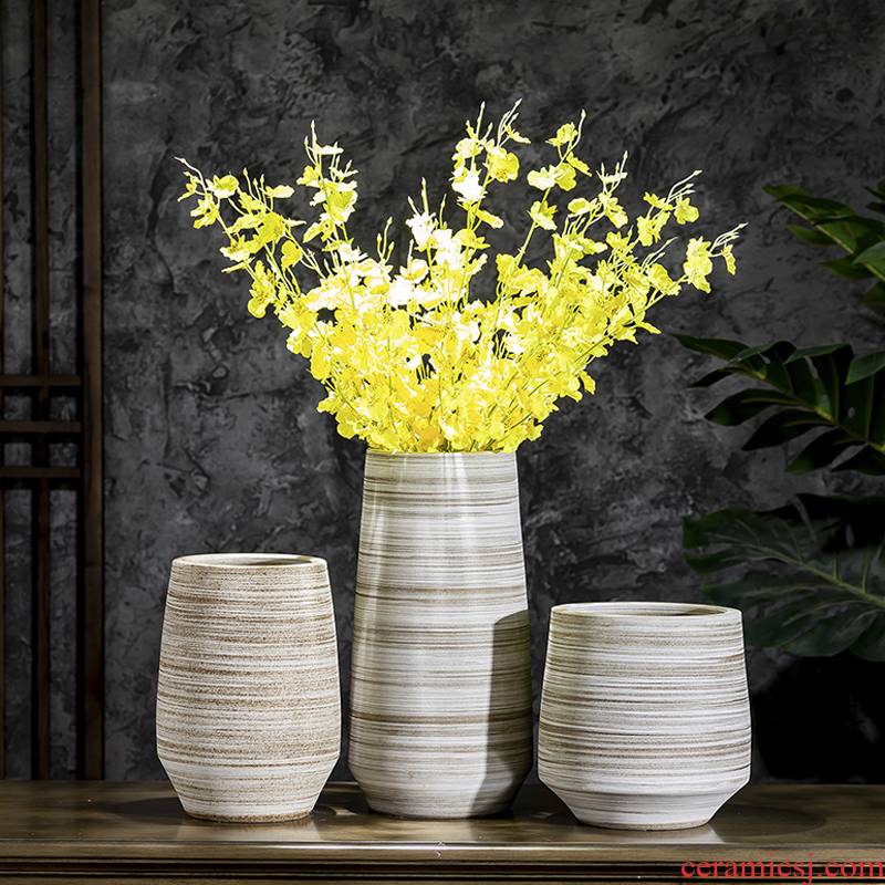 Restore ancient ways of literature and art ceramic dry flower vase Nordic contracted Japanese small and pure and fresh flower arrangement sitting room decoration ceramics furnishing articles
