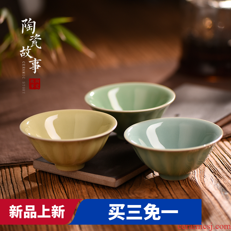 Ceramic story clearance goody bag Ceramic cups kung fu tea set your up sample tea cup single master cup small bowl