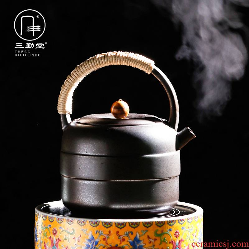 The three regular white clay jug kettle boil tea ware has large earthen POTS S28021 girder pot of kung fu tea pot electricity