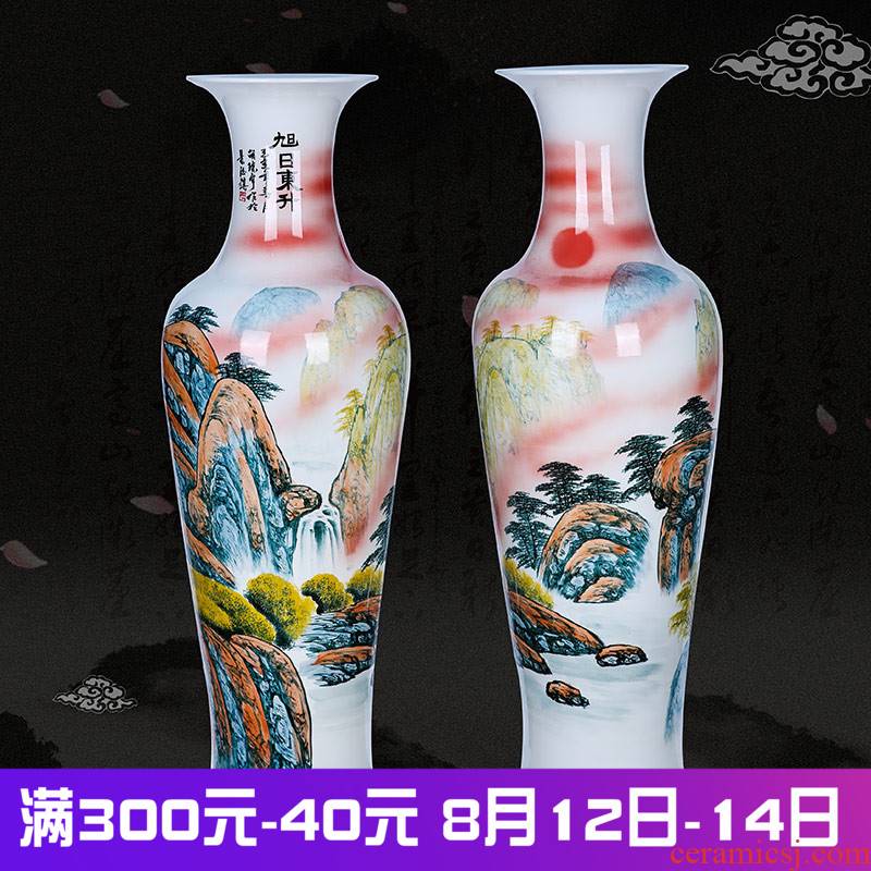 Jingdezhen ceramics of large vases, new Chinese style living room large furnishing articles hand - made the sunrise hotel gift