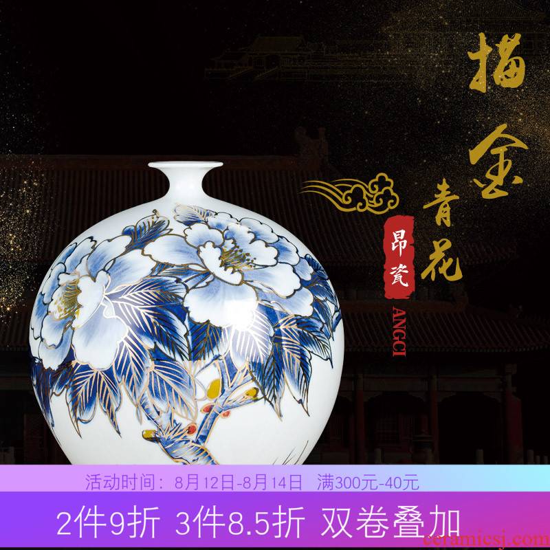 Jingdezhen chinaware paint hand - made Chinese vase I and contracted home sitting room adornment furnishing articles of handicraft