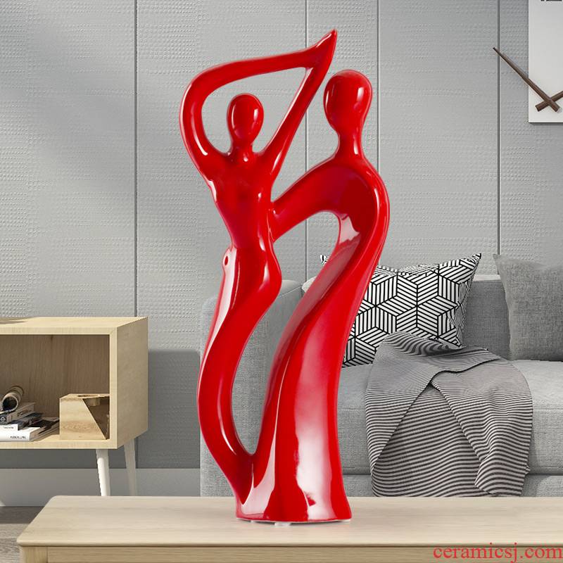 TV ark place China red ceramics handicraft lovers dancers creative living room the modern home decoration decoration