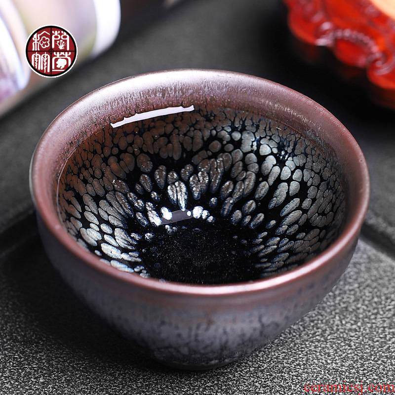 Jianyang built one masters cup to build kilns undressed ore oil droplets temmoku kung fu tea tea light cup ceramics single keller of restoring ancient ways