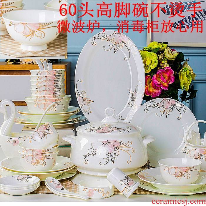 Dishes suit household ceramics Dishes suit gift ipads China tableware suit Chinese bread and butter