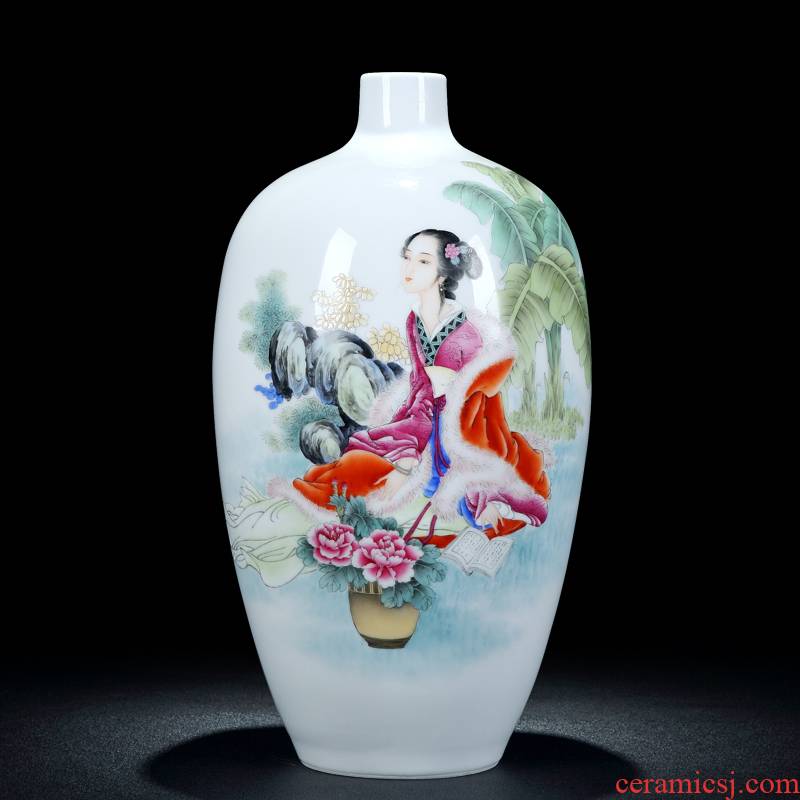 Jingdezhen ceramic new enamel vase Chinese style furnishing articles rich ancient frame flower arrangement sitting room home decoration wedding gift