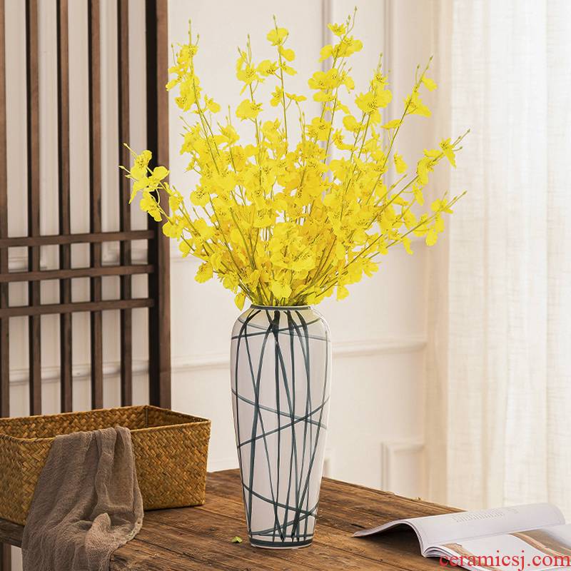 Ceramic dry flower decoration water raise floret bottle furnishing articles Nordic sitting room TV ark, creative flower arranging contracted household act the role ofing is tasted