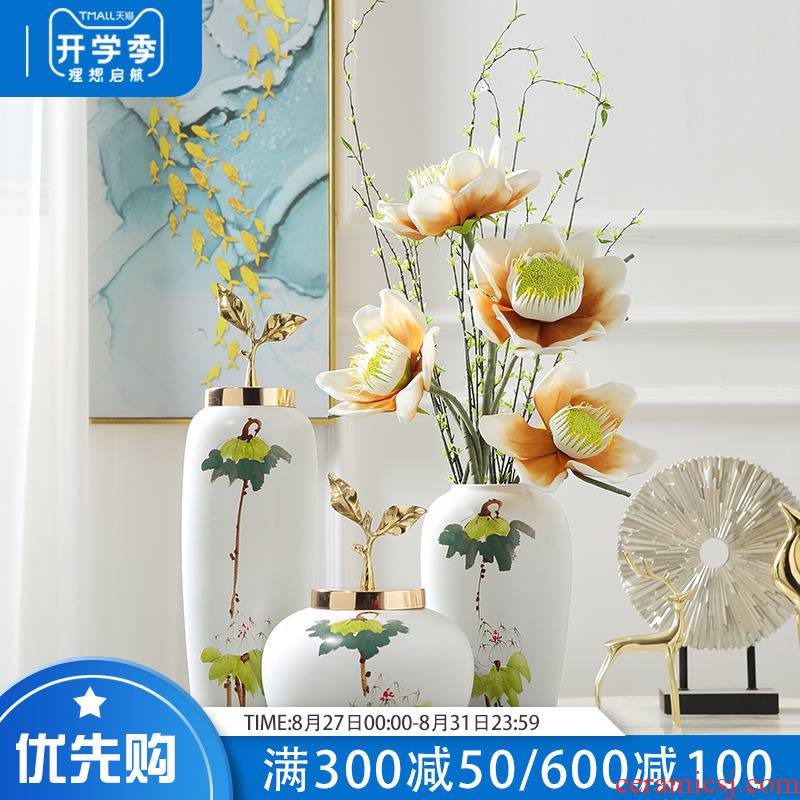 The new Chinese vase furnishing articles ceramic hand - made vases desktop arranging flowers sitting room adornment table, TV ark, furnishings