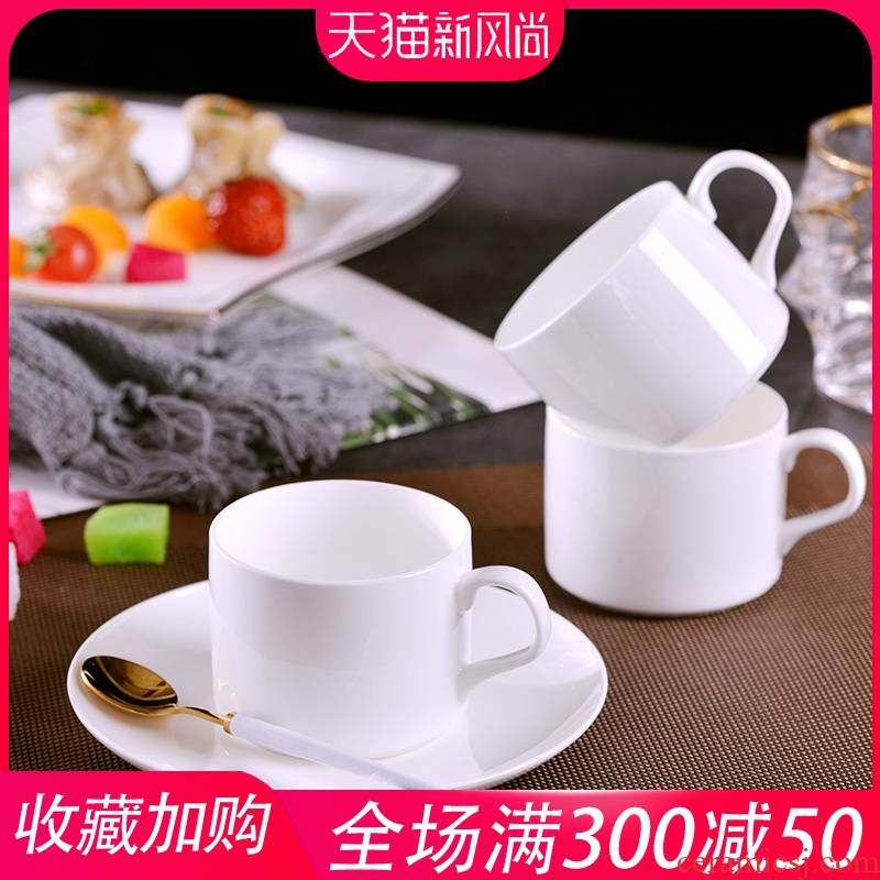 Pure white glass household jingdezhen ceramic cup coffee milk cup Europe type contracted coffee cups and saucers ipads China