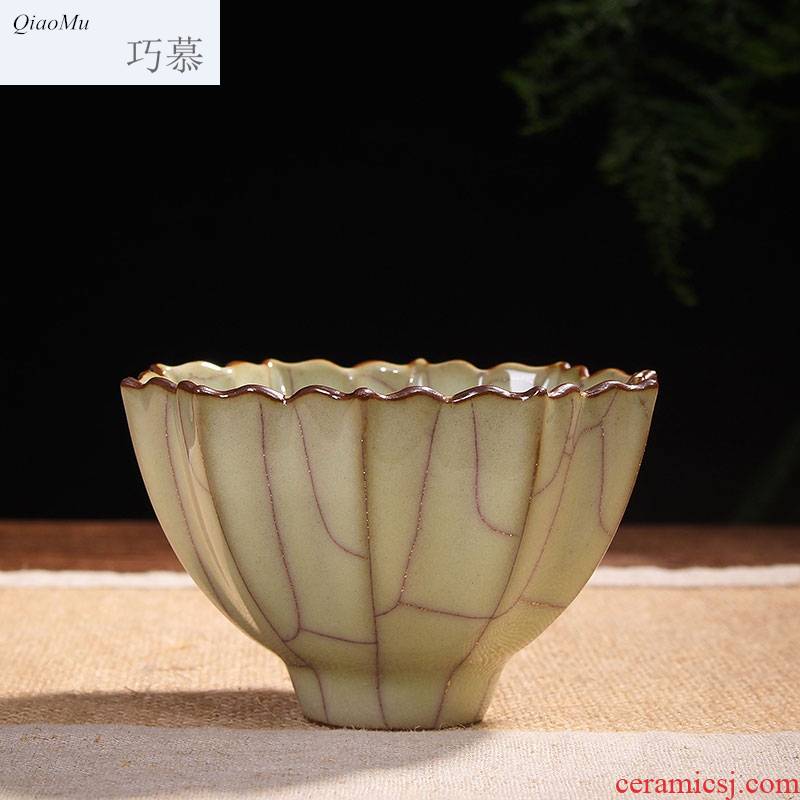 Most Qiao mu hand elder brother up with celadon kung fu tea cup gold wire sample tea cup imitation song dynasty style typeface five dynasties ancient jun