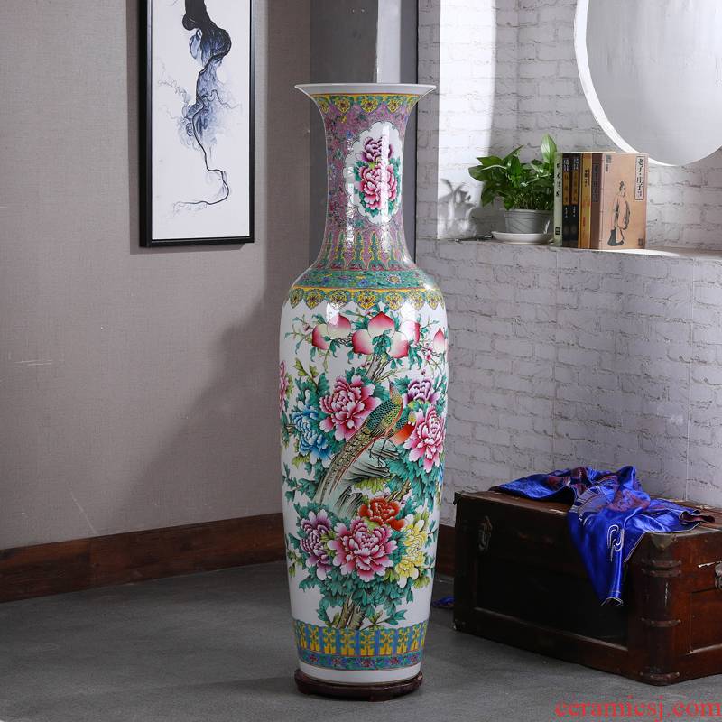 Jingdezhen ceramics to heavy ground vase archaize powder enamel hand - made sitting room hotel opening gifts furnishing articles