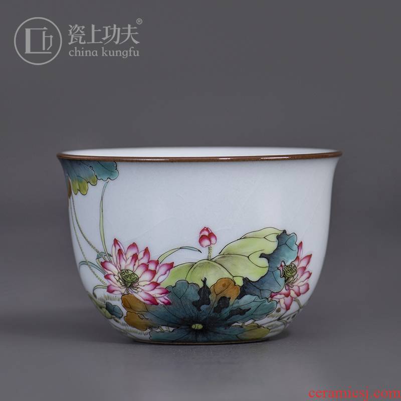 Jingdezhen your up ceramic manual hand - made cylinder cup your porcelain enamel cup sample tea cup master cup kung fu tea set