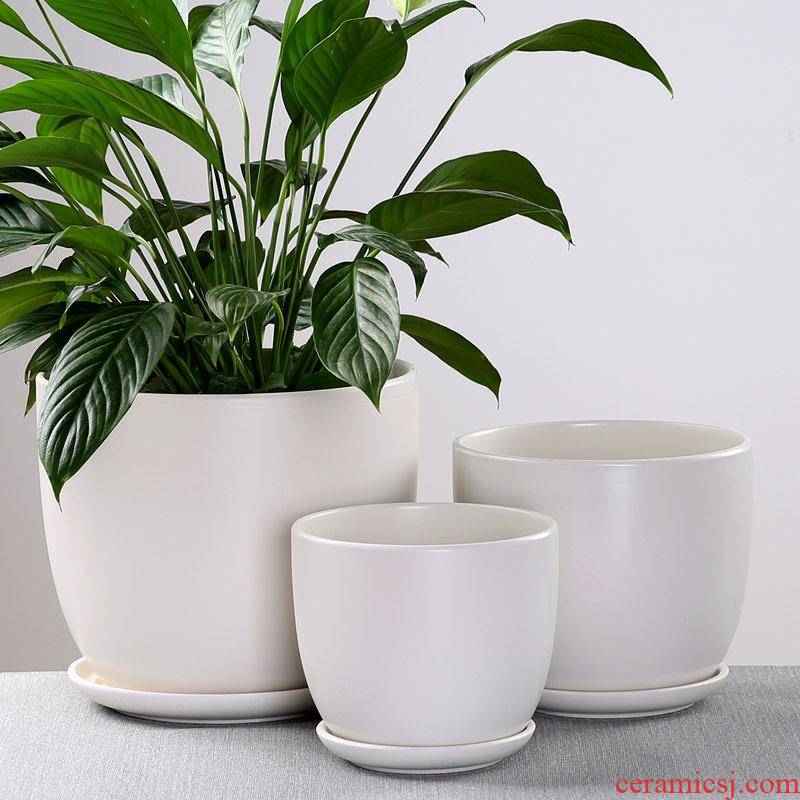 Europe type flowerpot ceramic sale household contracted large clearance with extra large tray was small flowerpot more than other meat