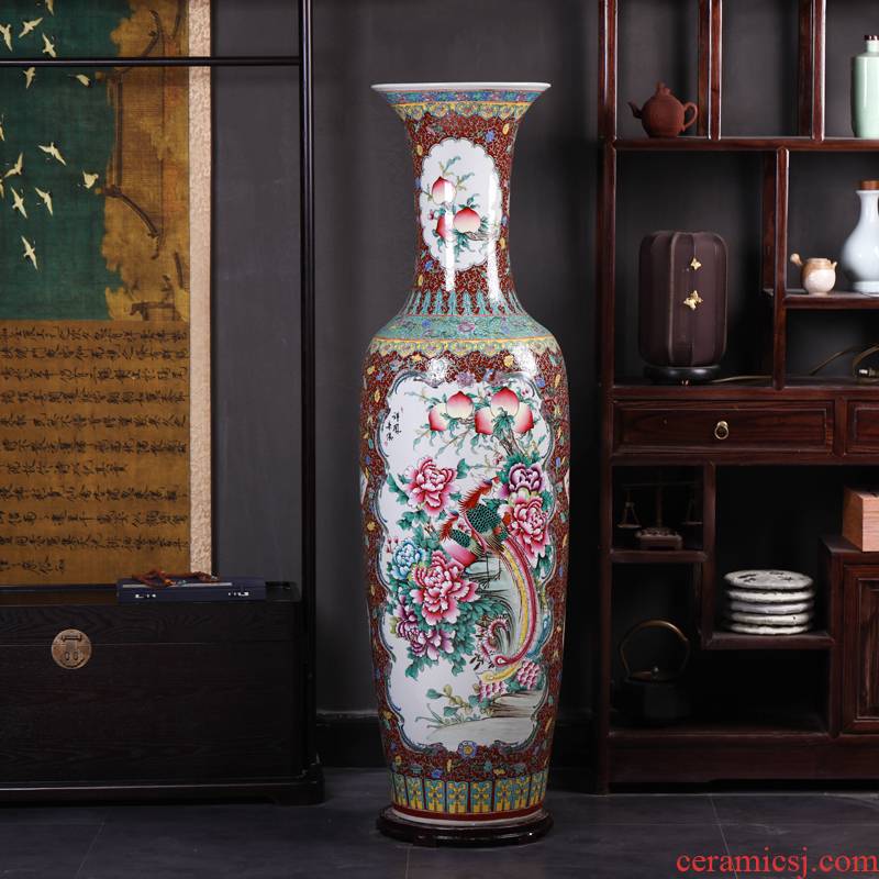 Jingdezhen ceramics of large vase archaize pastel hand - made hotel opening gifts sitting room office furnishing articles