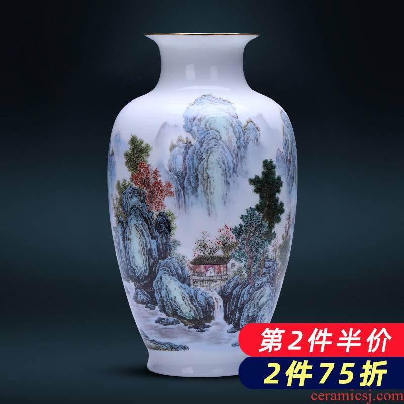 Jingdezhen porcelain ceramic powder enamel thin foetus vases, flower arranging furnishing articles of modern Chinese style household porcelain of the sitting room adornment