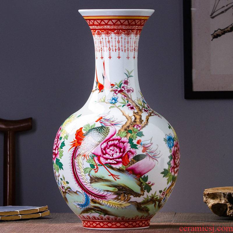 Master hand of jingdezhen porcelain enamel 467 flower vase household sitting room adornment style rich ancient frame furnishing articles