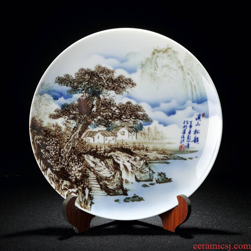 Chinese style decoration plate furnishing articles ceramic hang dish plate wall decoration home sitting room desktop creative process by plate