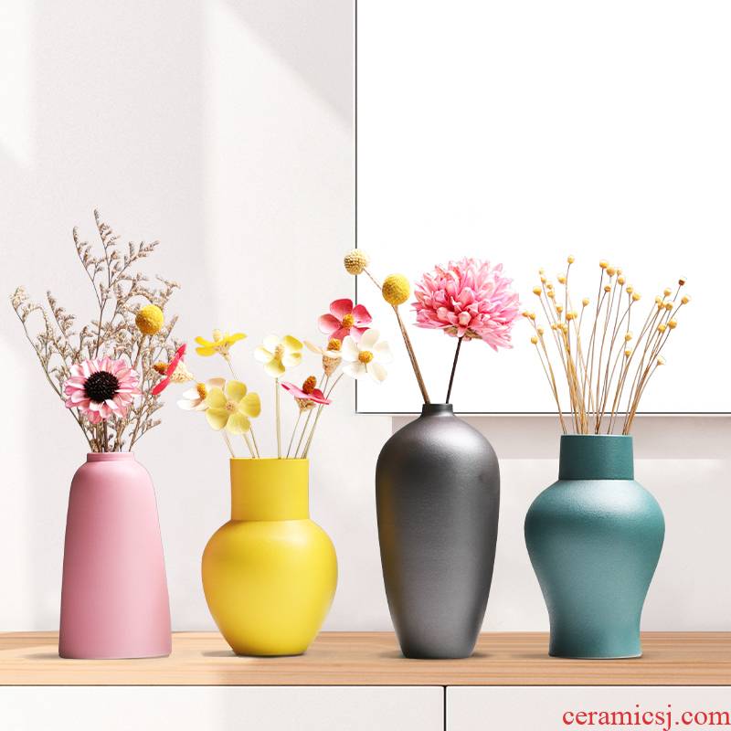 Nordic ins morandi ceramic vase furnishing articles creative contracted wind dried flower arranging flowers sitting room decorate household act the role ofing is tasted