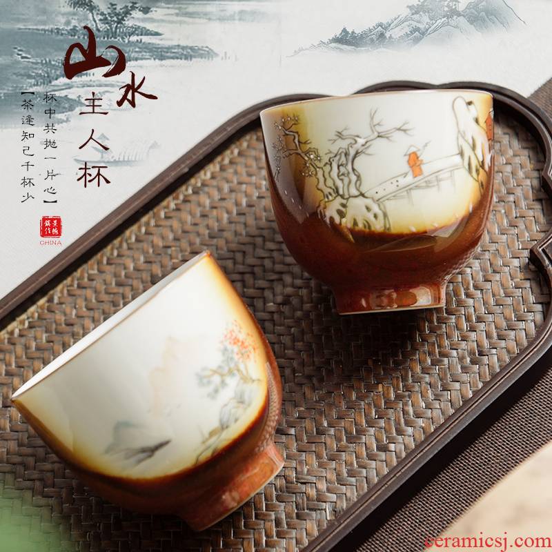 Hand made pastel master cup of large single cup sample tea cup kung fu tea cups of jingdezhen ceramics up tea sets