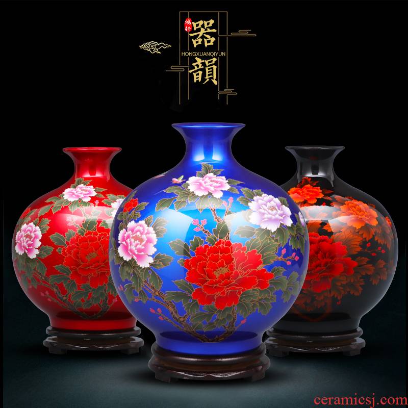 Jingdezhen porcelain ceramic glaze crystal vases, flower arranging furnishing articles furnishing articles of modern home living room TV ark, adornment