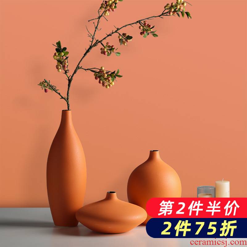 Ceramic creative Nordic ins dried flower vases, flower arranging furnishing articles I and contracted household living room table decorations