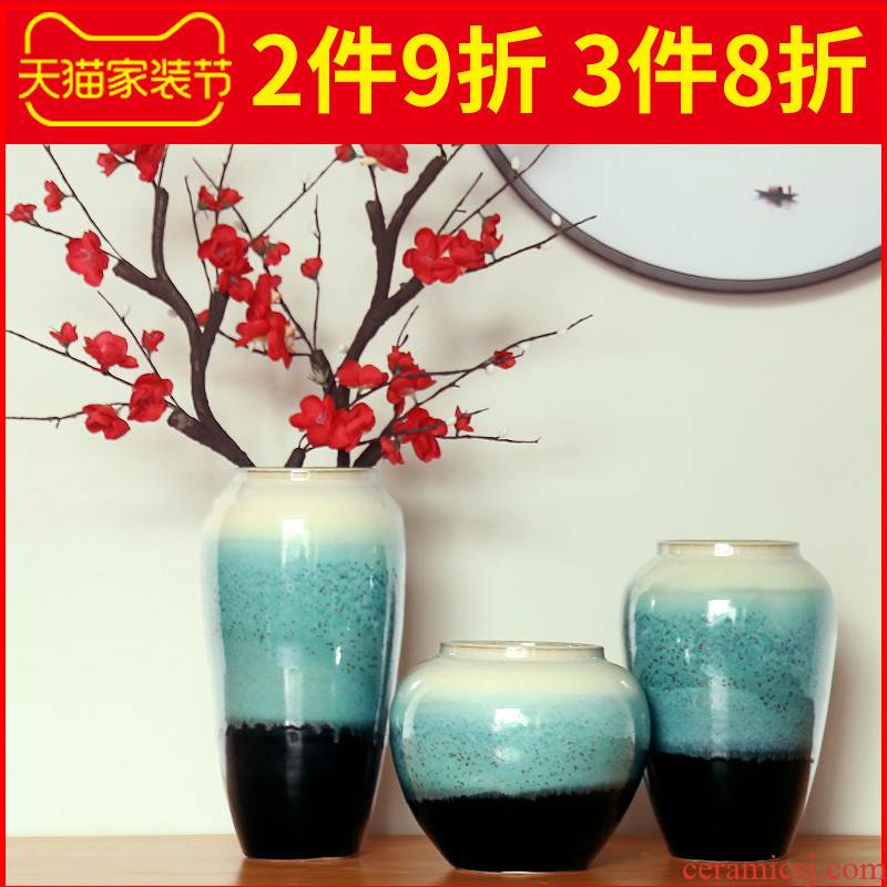 The New Chinese pottery and porcelain vases, dried flowers, flower arrangement table furnishing articles sitting room porch tea table table wine home decoration