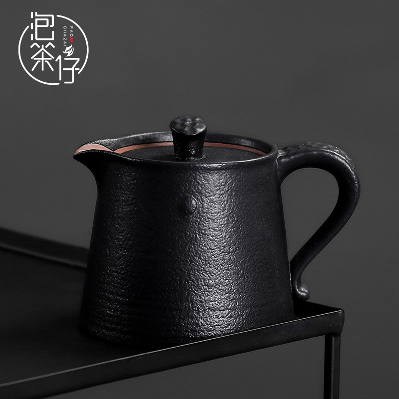 Tea seed stoneware little teapot coarse grain of black Japanese one kung fu Tea set single pot black zen wind household ceramic POTS