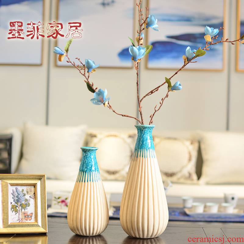 New Chinese style restoring ancient ways zen ceramic dry flower is placed modern vase sitting room porch flower arranging household craft ornaments