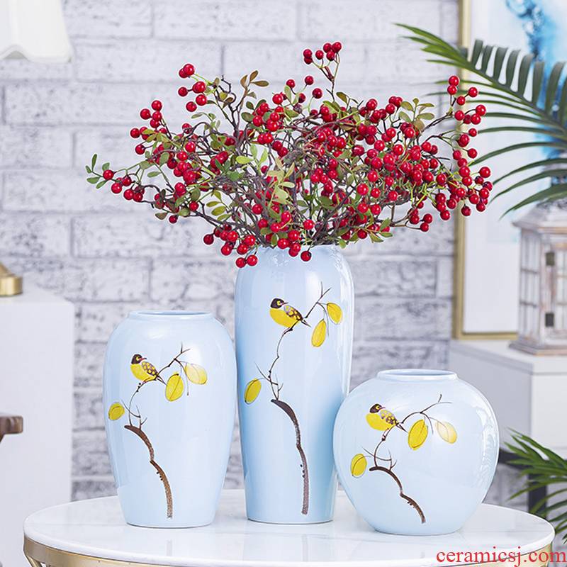 I and contracted jingdezhen ceramics vase household TV ark, porch place dry flower arranging flowers sitting room adornment