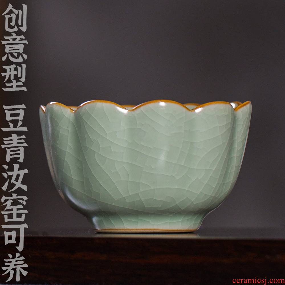 24 is pea green, ru up market metrix who single CPU kung fu tea tea cup of jingdezhen ceramic tea set light by hand