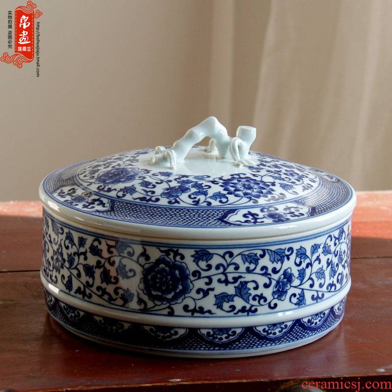 Shadow enjoy | jingdezhen ceramics hand - made the design of blue and white porcelain tea pot handle tea machine manual porcelain JH
