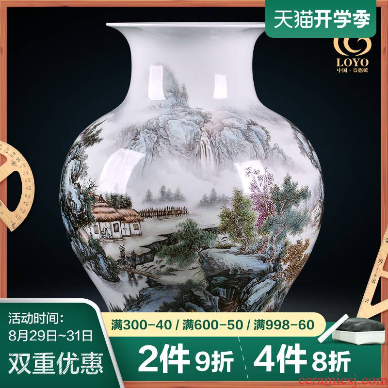 Jingdezhen ceramics vase famous hand - made famille rose porcelain of the sitting room of Chinese style household porch place housewarming gift