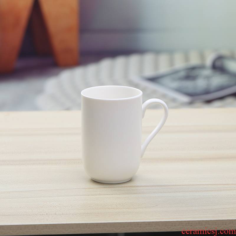 Ceramic cups cups with handle personal cup single glass matte enrolled white cup 250 ml of pure white mugs