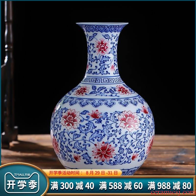 037 jingdezhen ceramic small frosted under glaze blue and white porcelain vase household adornment handicraft furnishing articles