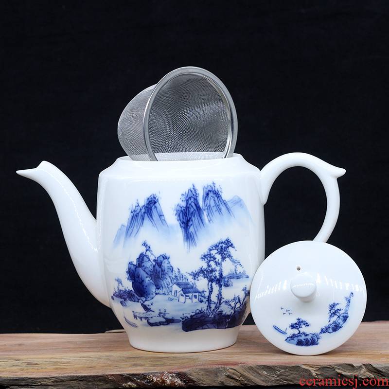 Jingdezhen ceramic teapot single pot of belt filter household kung fu tea set heat - resisting teapot high - capacity teapot
