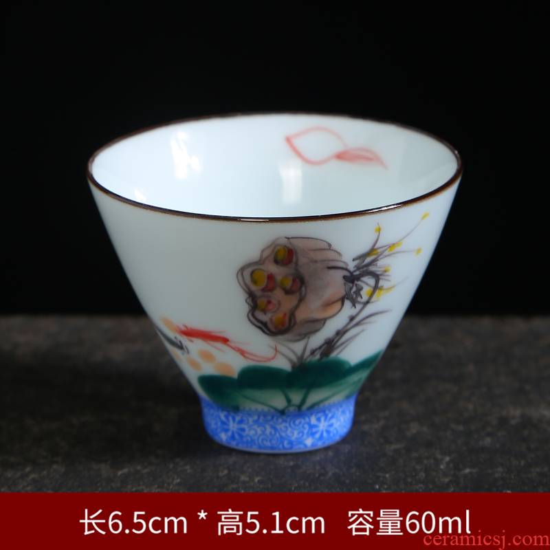 Tea service master kung fu Tea cup sample Tea cup hat to jingdezhen blue and white longquan celadon hand - made of ceramic cups